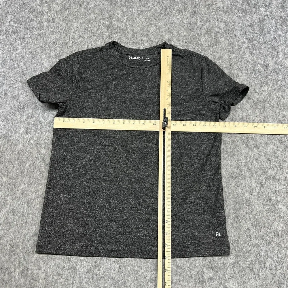 01.‎ ALGO Shirt Boys 8-10 Gray Short Sleeve Crewneck Stretch Athletic Youth